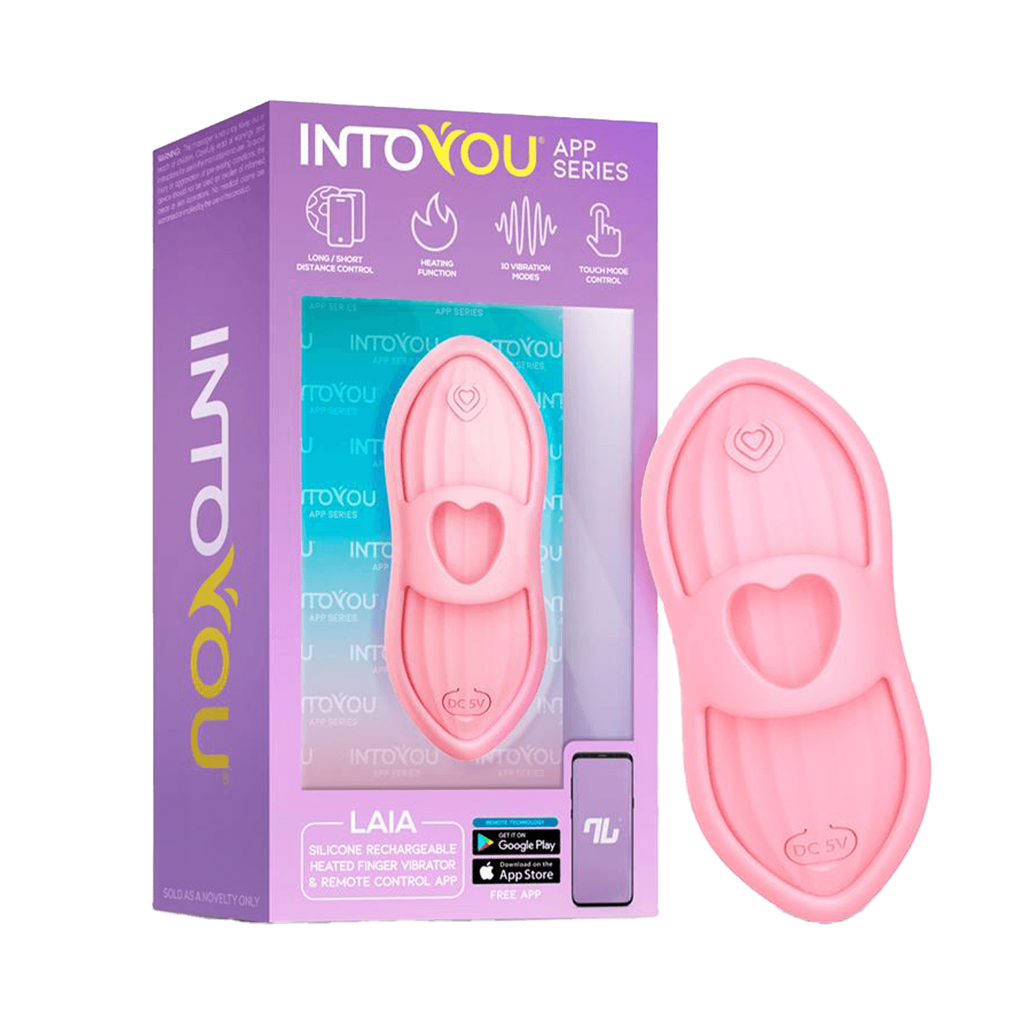 IY - Laia - Verwarmde vingervibrator met app-bediening - Roze