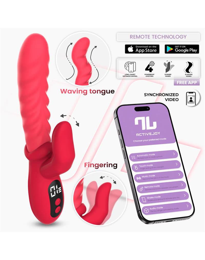 IY - Tingly - Vibrator en vinger met app-bediening - Rood 1