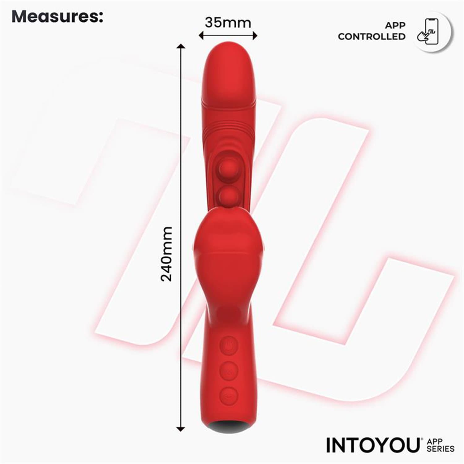 IY - Trixy - Triple Tapping mondvibrator met app-bediening - Rood 10