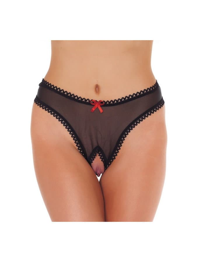 Amorable by Rimba - Open String - One Size - Zwart (art. 1200) 1