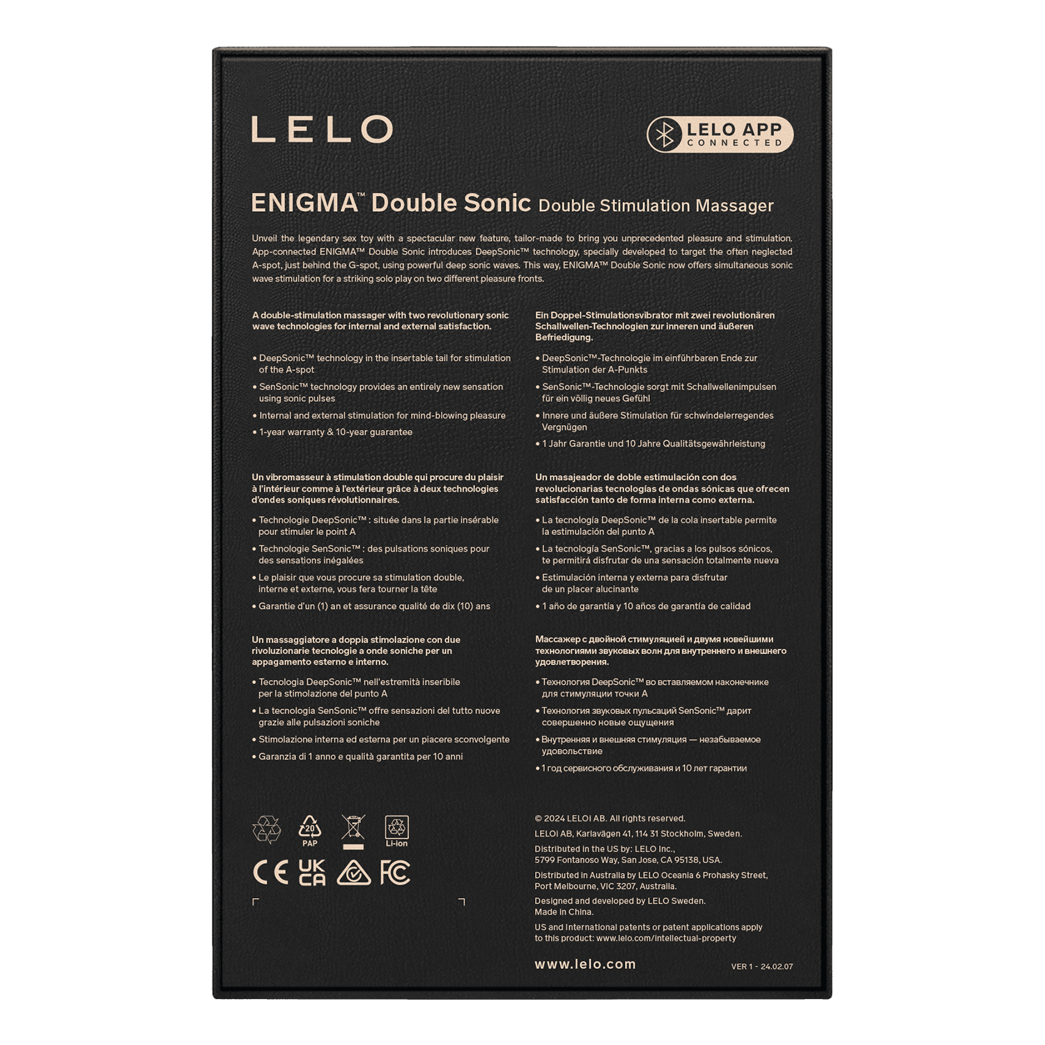LELO - ENIGMA Double Sonic - Drievoudige stimulatie - App-bediening - Cyber ​​Purple 9