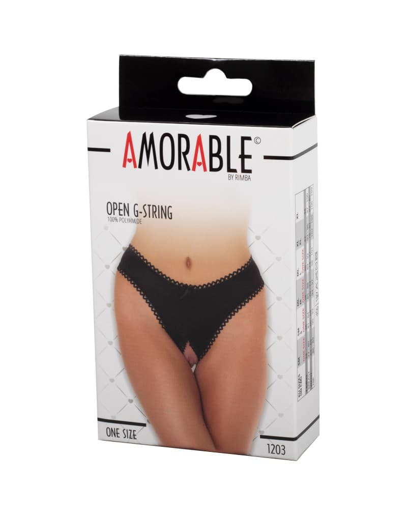 Amorable by Rimba - Open String - One Size - Zwart (art. 1203) 2