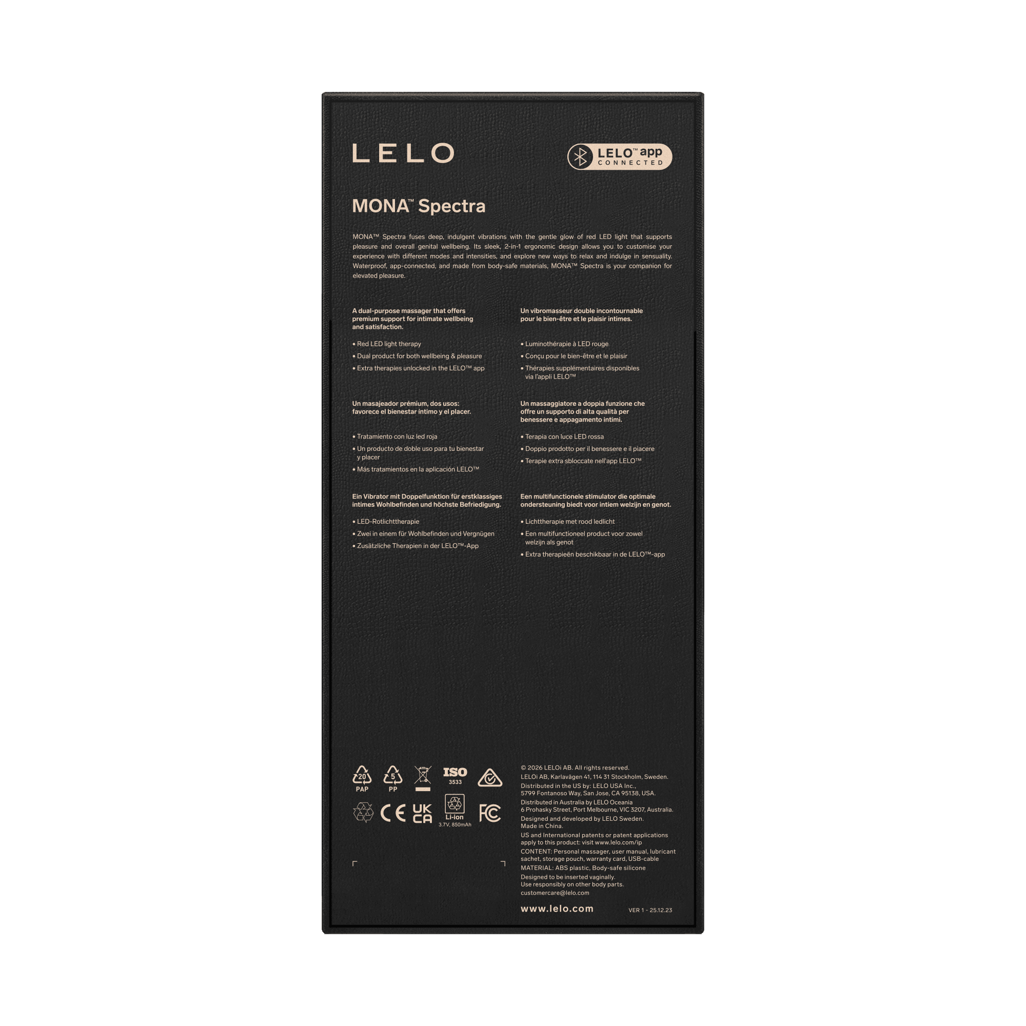 LELO - Mona Spectra - Wellness-massageapparaat met rood licht - Wit 10