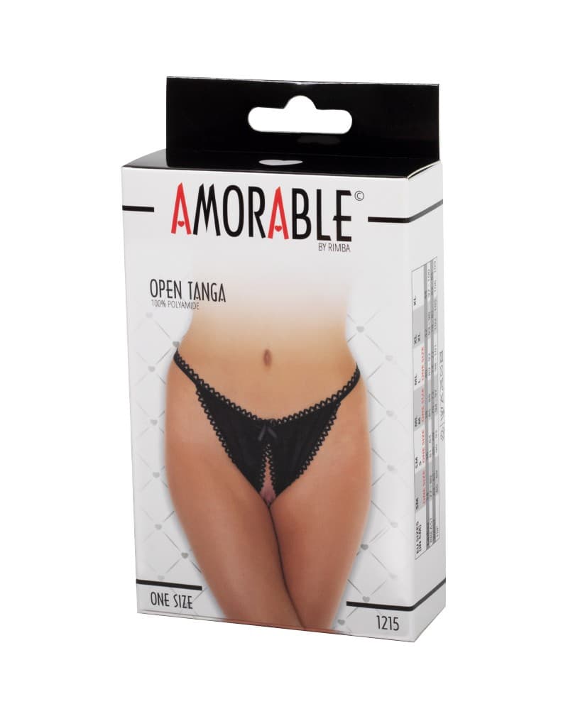 Amorable by Rimba - Open Tanga - One Size - Zwart (art. 1215) 2