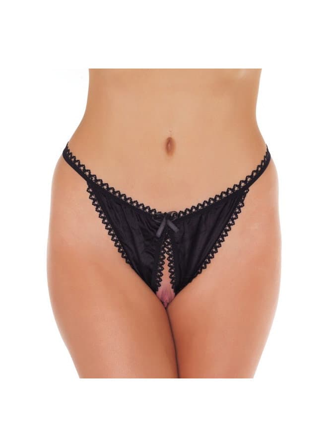 Amorable by Rimba - Open Tanga - One Size - Zwart (art. 1215) 1