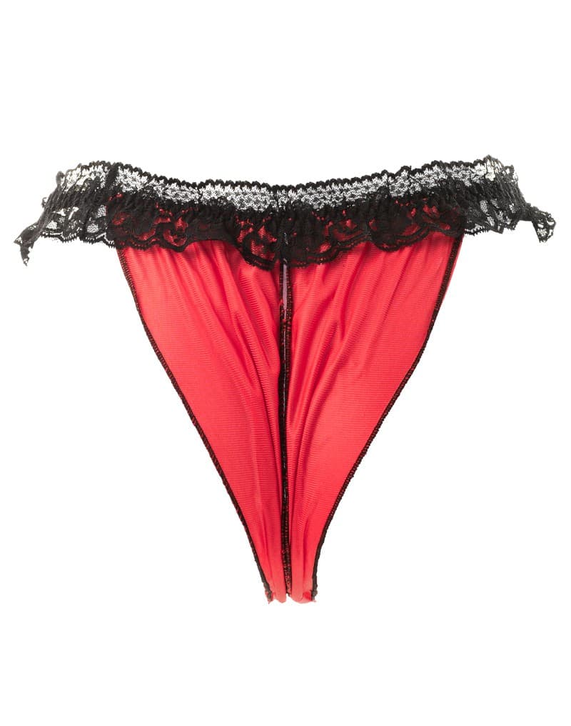 Amorable by Rimba - Open String - One Size - Zwart / Rood 6