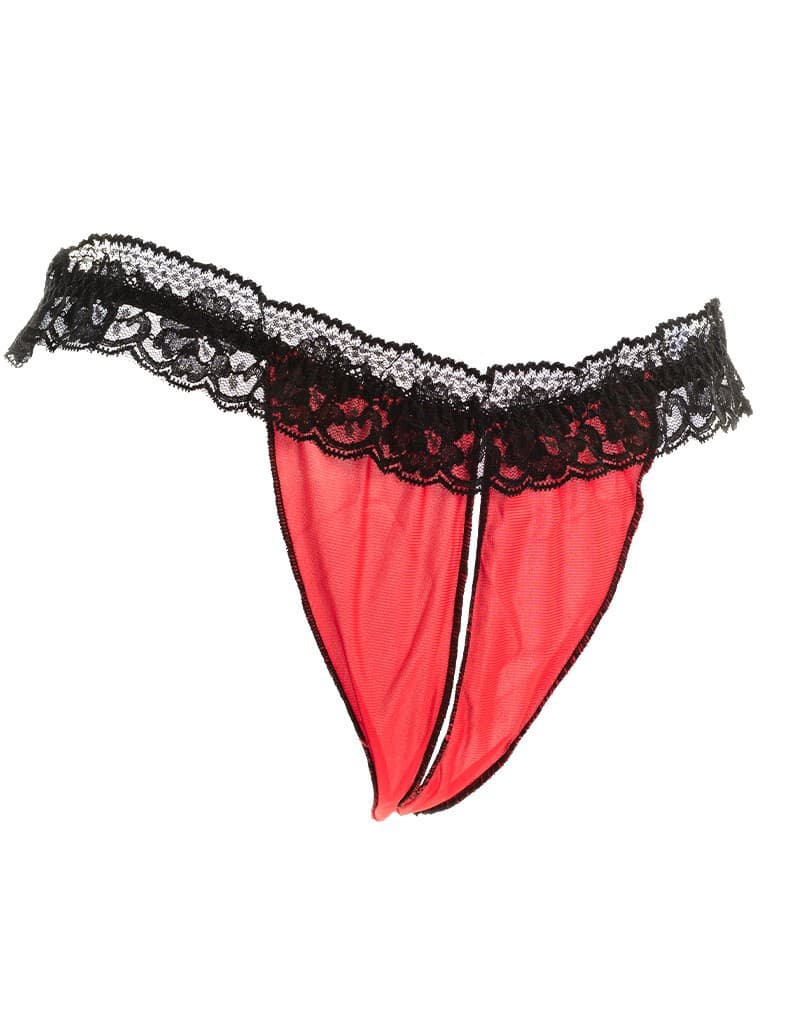Amorable by Rimba - Open String - One Size - Zwart / Rood 5