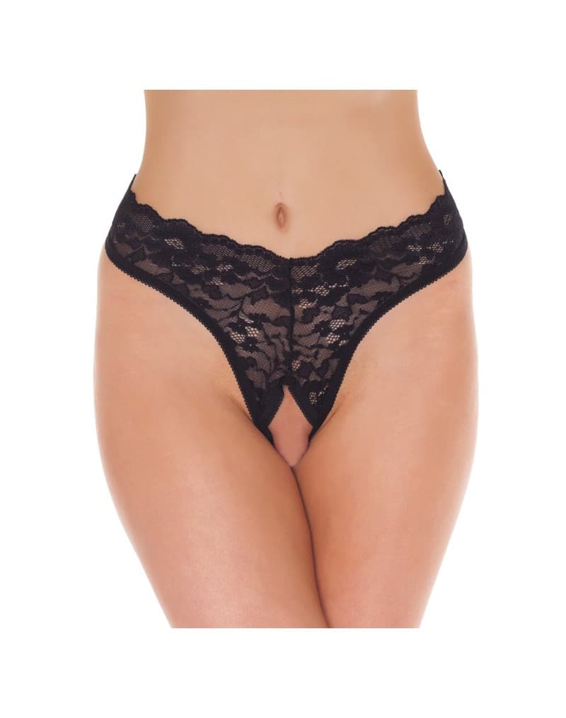 Amorable by Rimba - Open String - One Size - Zwart (art. 1250)