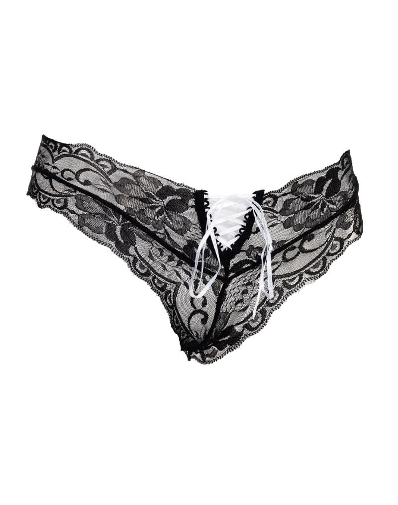 Amorable by Rimba - Slip - One Size - Zwart / Wit 5