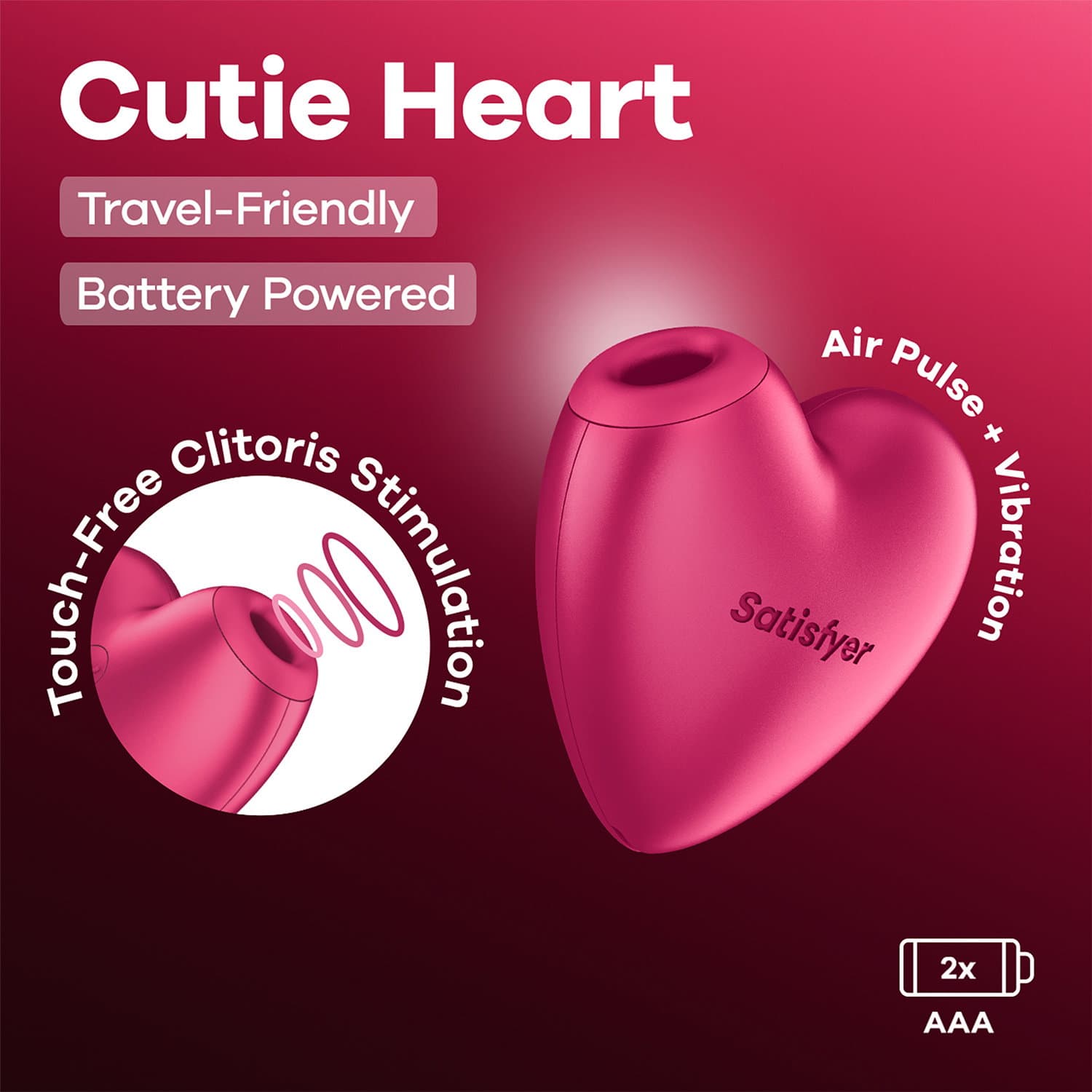 Satisfyer - Battery Series - Cutie Heart - Air Pulse Vibrator - Roze 7