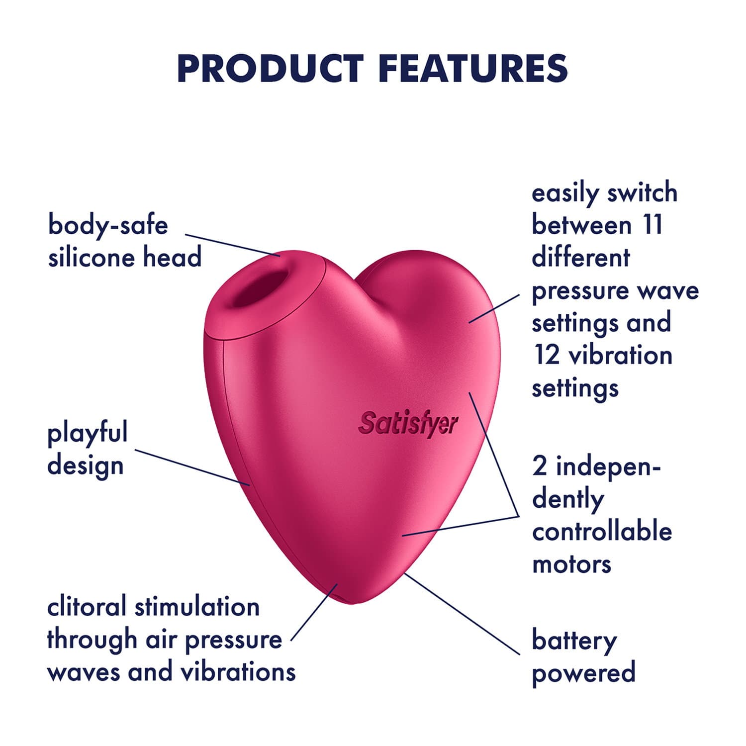 Satisfyer - Battery Series - Cutie Heart - Air Pulse Vibrator - Roze 8