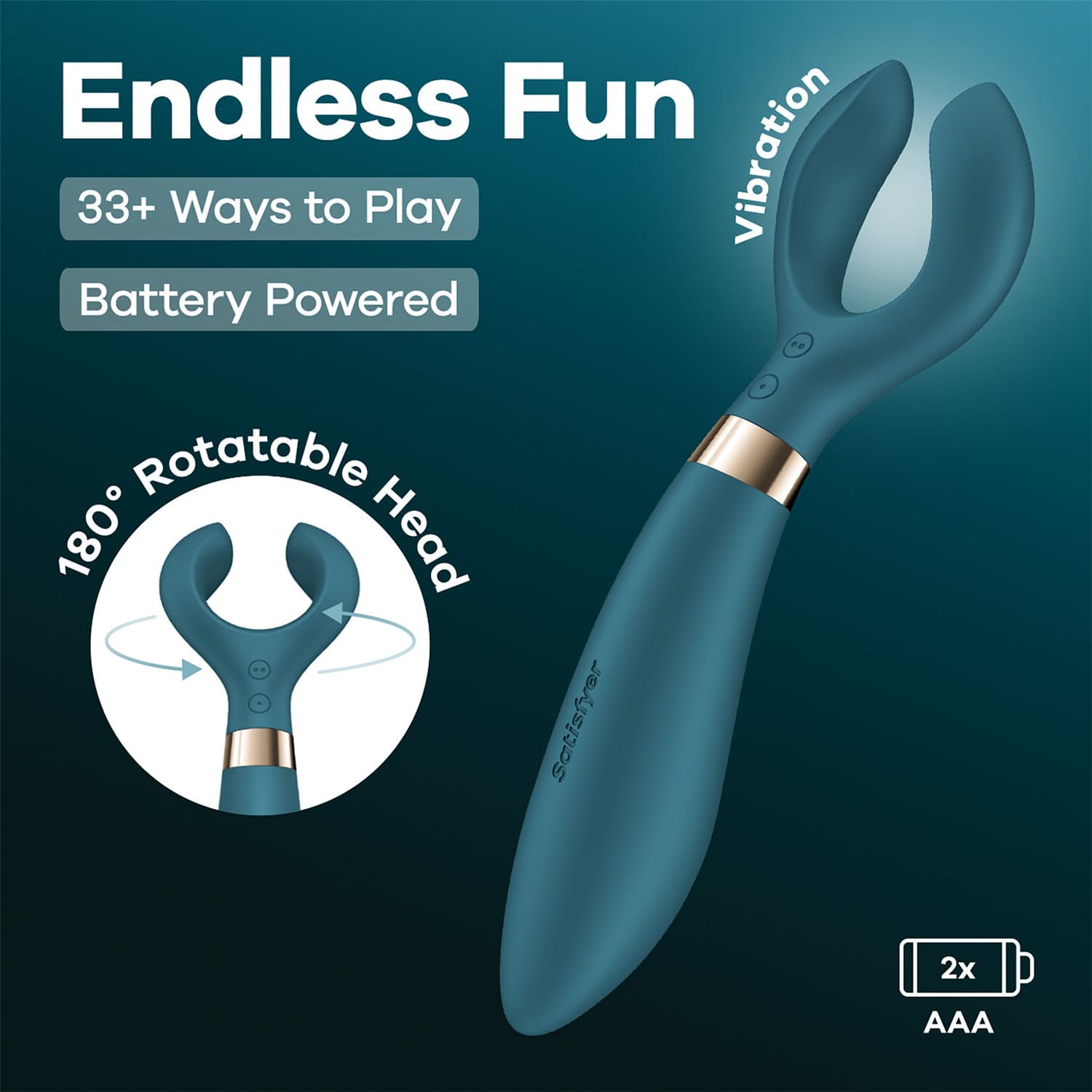 Satisfyer - Battery Series - Endless Fun - Vibrator voor koppels - Flessengroen 7