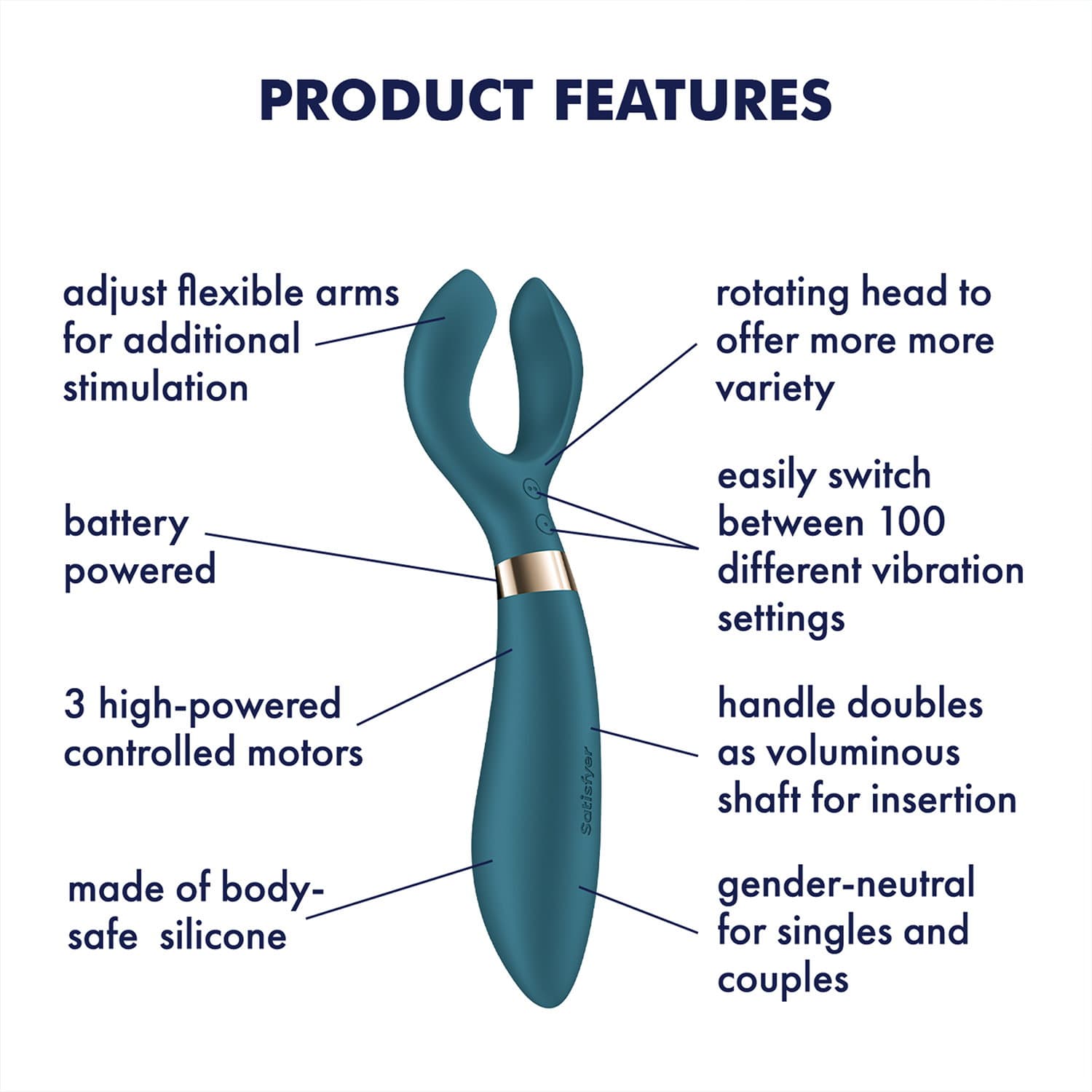 Satisfyer - Battery Series - Endless Fun - Vibrator voor koppels - Flessengroen 8