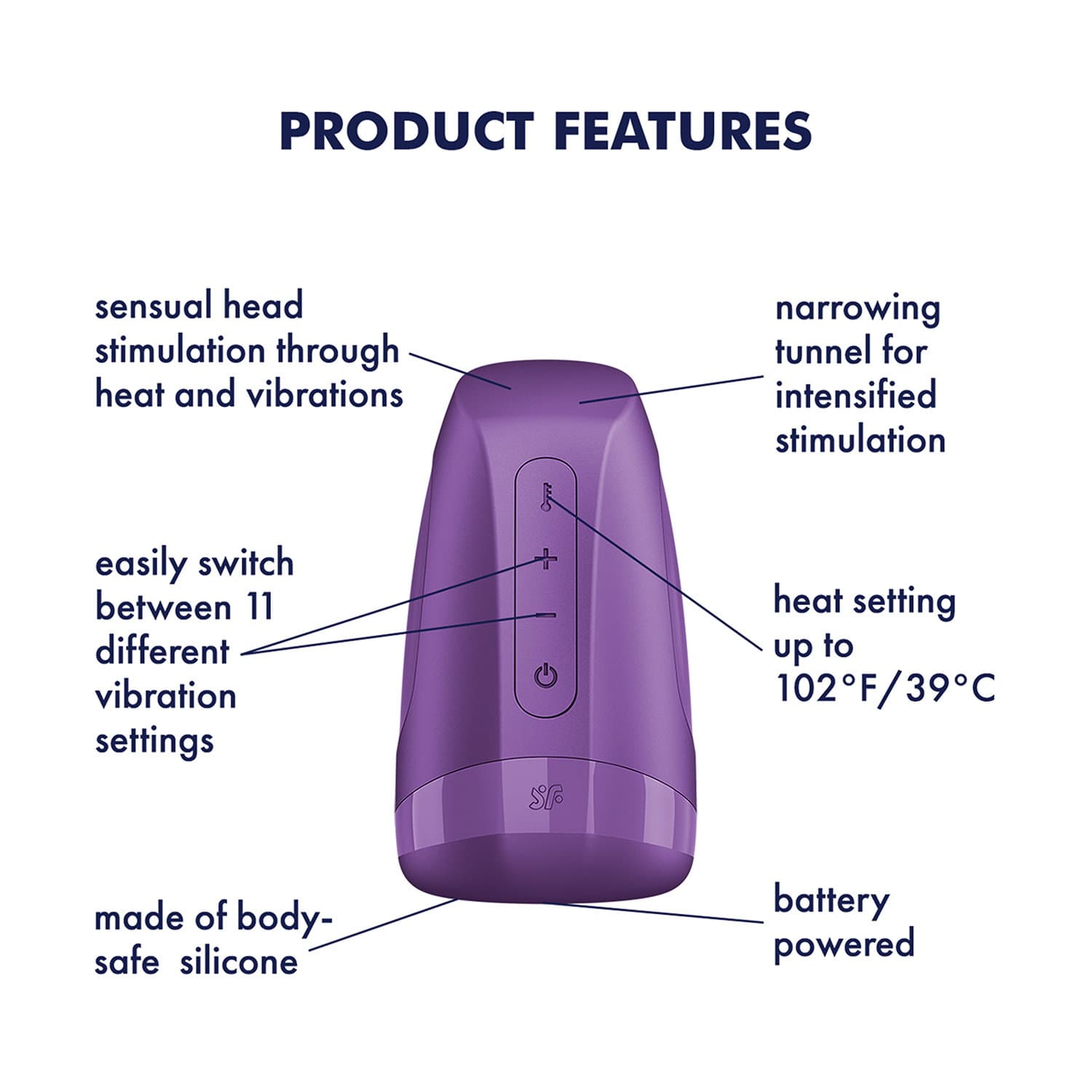 Satisfyer - Battery Series - Men Heat - Masturbator - Paars 9