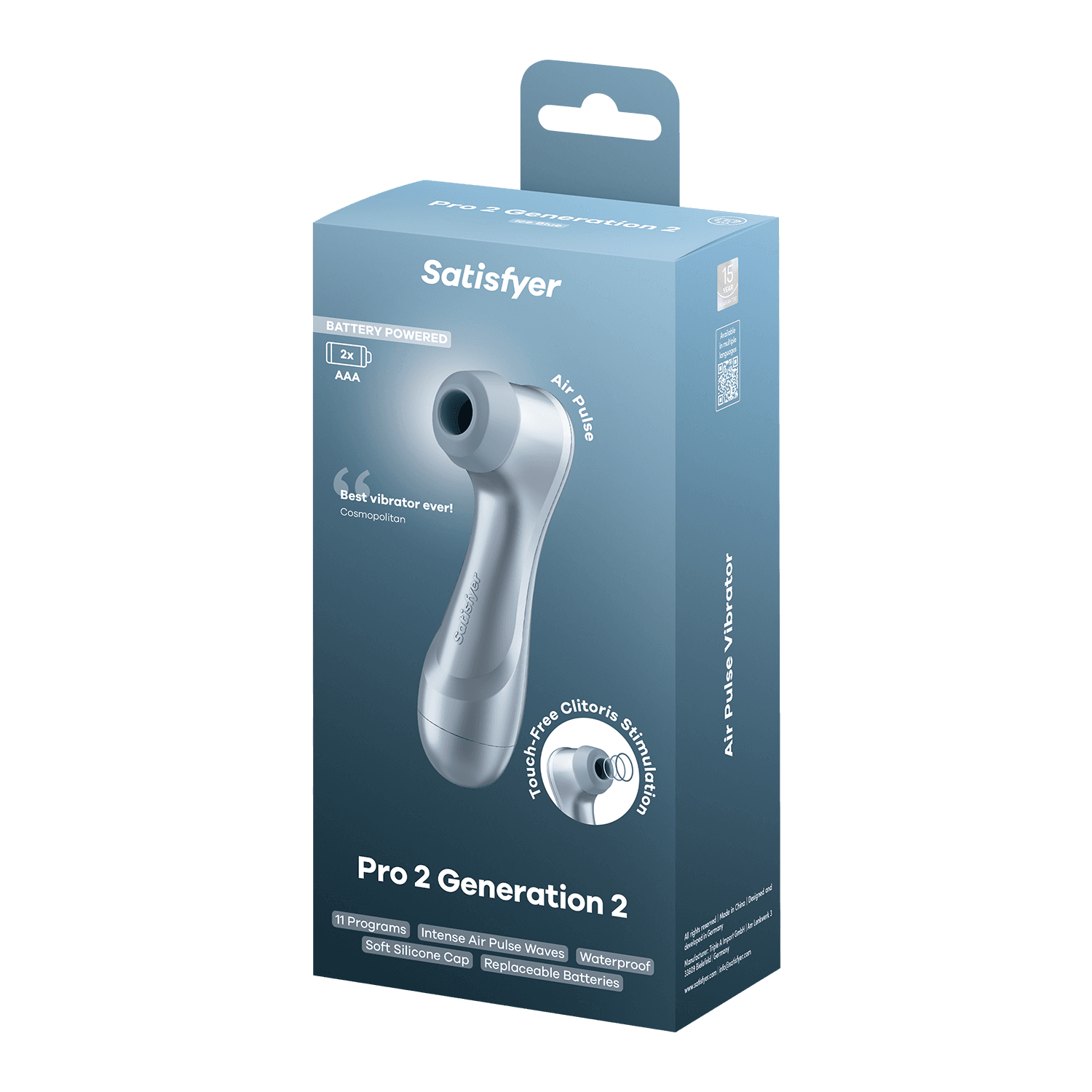 Satisfyer - Battery Series - Pro 2 Generation 2 - Air Pulse Vibrator - Ice Blue 2
