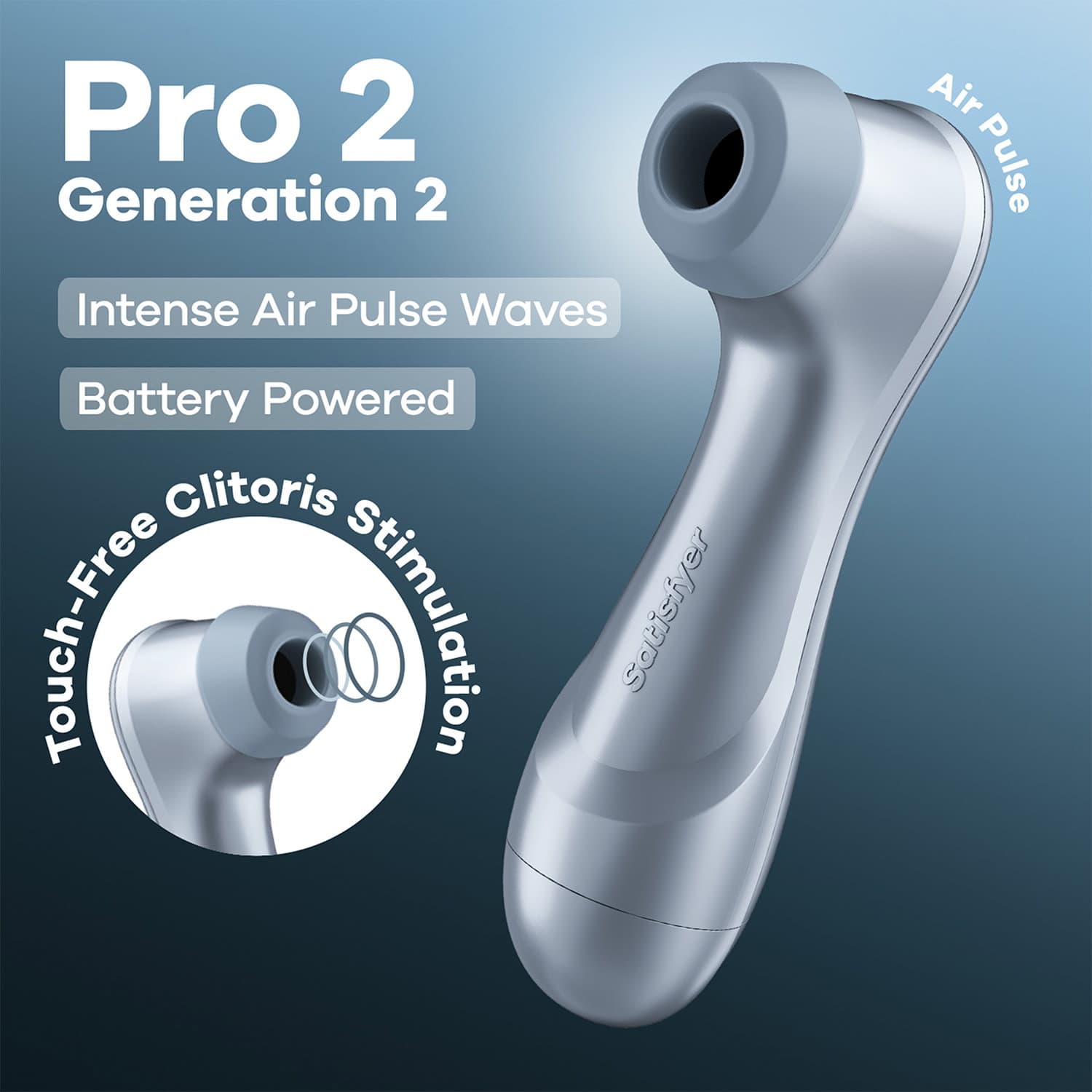 Satisfyer - Battery Series - Pro 2 Generation 2 - Air Pulse Vibrator - Ice Blue 7