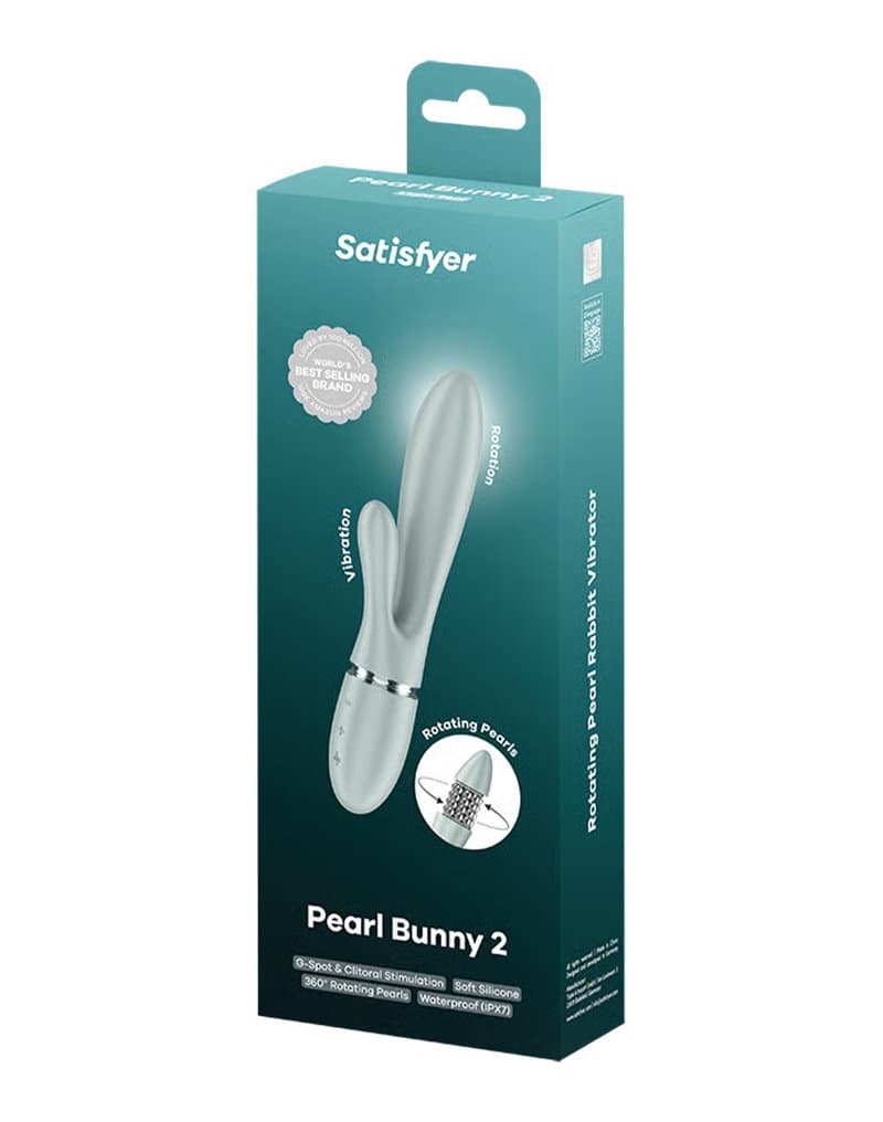 Satisfyer - Pearl Bunny 2 - Roterende Rabbit Vibrator - Lichtblauwgroen 2