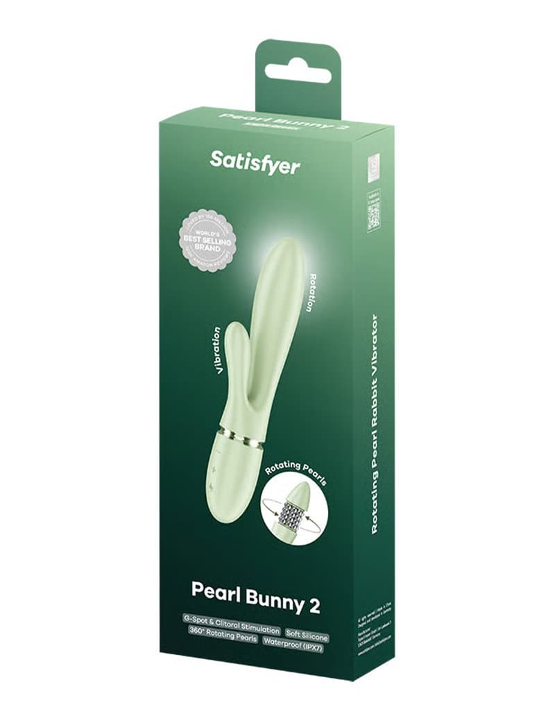 Satisfyer - Pearl Bunny 2 - Roterende Rabbit Vibrator - Lichtgroen 2