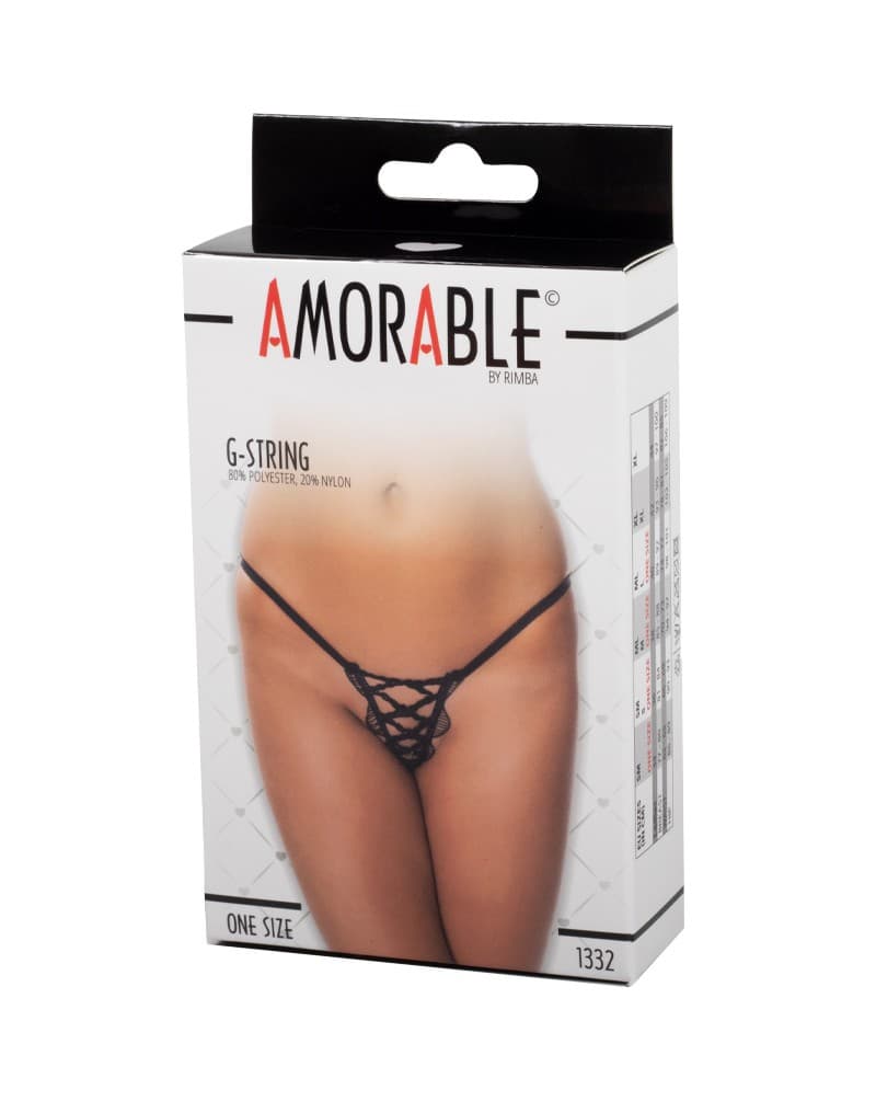 Amorable by Rimba - G-string - One Size - Zwart (art. 1332) 2