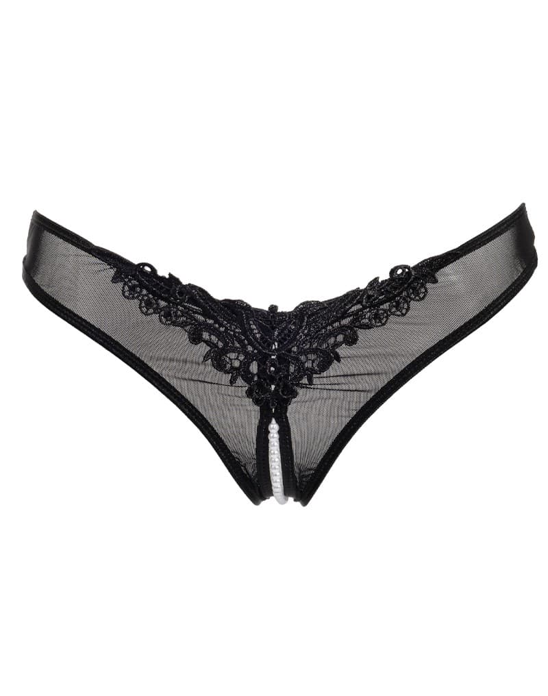 Amorable by Rimba - Open String met parels - One Size - Zwart 4