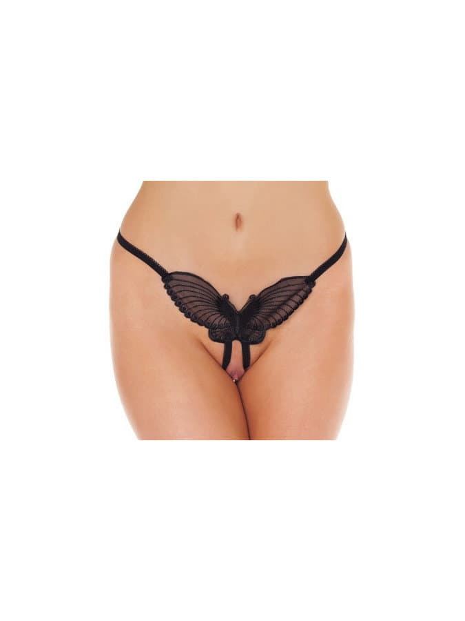 Amorable by Rimba - Open String - One Size - Zwart (art. 1352)