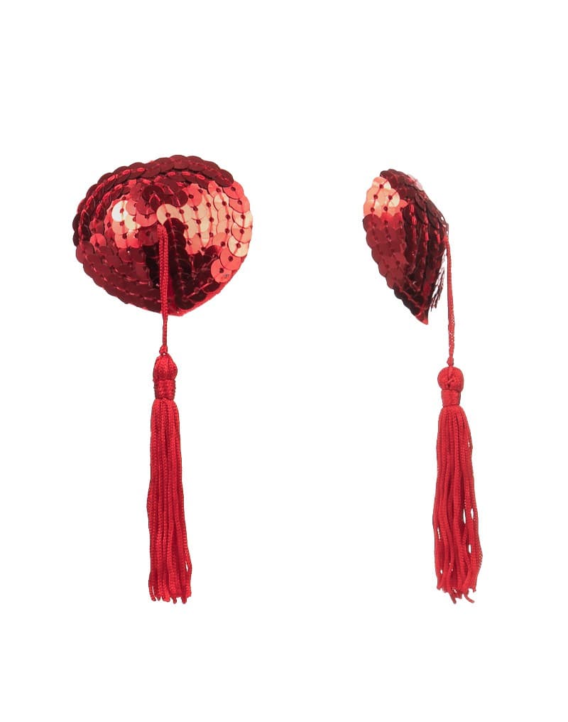 Amorable by Rimba - Tepel Bedekkers met Franjes - Rood 5