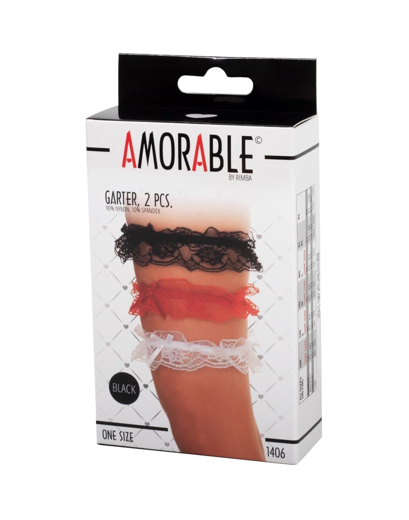 Amorable by Rimba - Kousenbanden (2 stuks) - One Size - Zwart 2