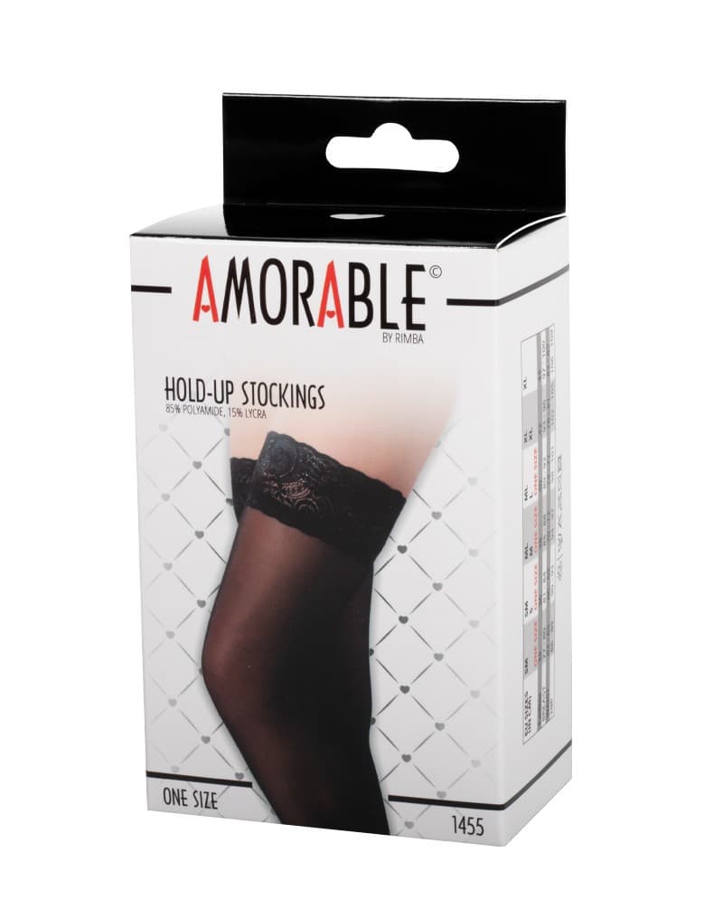Amorable by Rimba - Hold-Up Kousen - One Size - Zwart (art. 1455) 2
