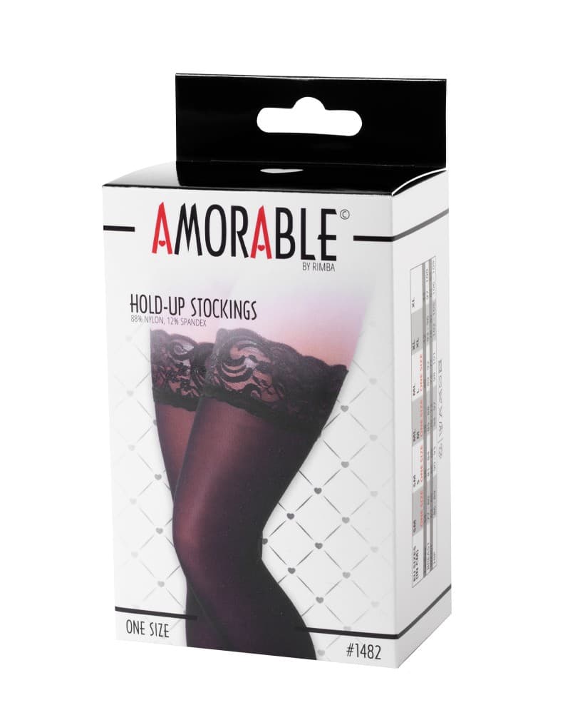Amorable by Rimba - Hold-Up Kousen - One Size - Zwart (art. 1482) 2