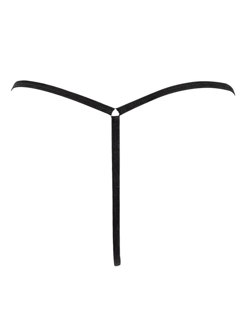 Amorable by Rimba - Mini G-string met Ritssluiting - One Size - Zwart 6