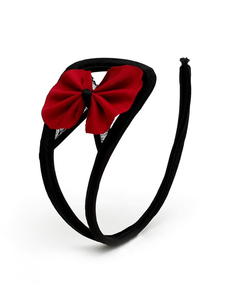 Amorable by Rimba - Strapless C-String - One Size - Zwart / Rood 3