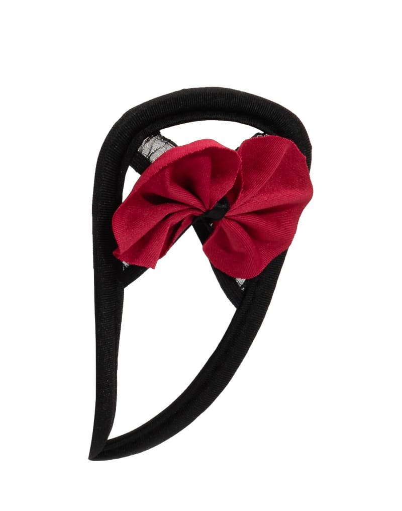 Amorable by Rimba - Strapless C-String - One Size - Zwart / Rood 6