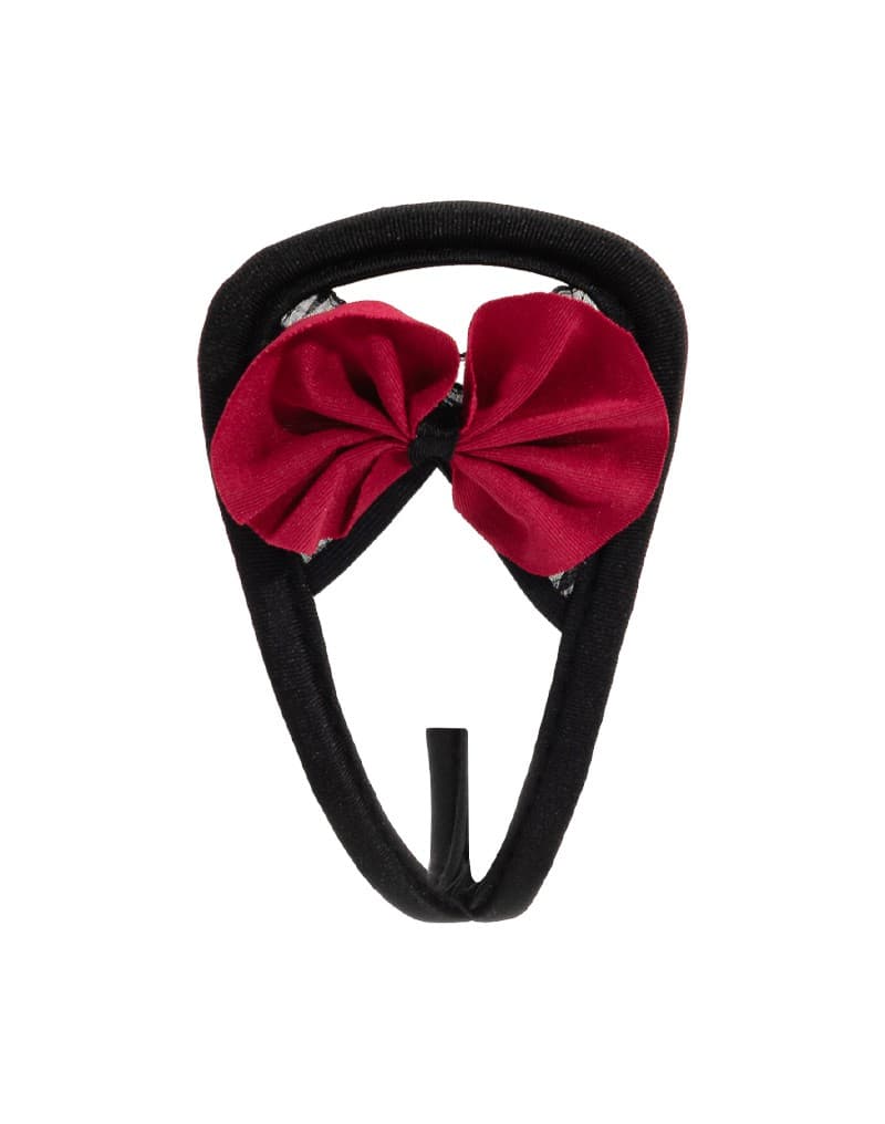 Amorable by Rimba - Strapless C-String - One Size - Zwart / Rood 7