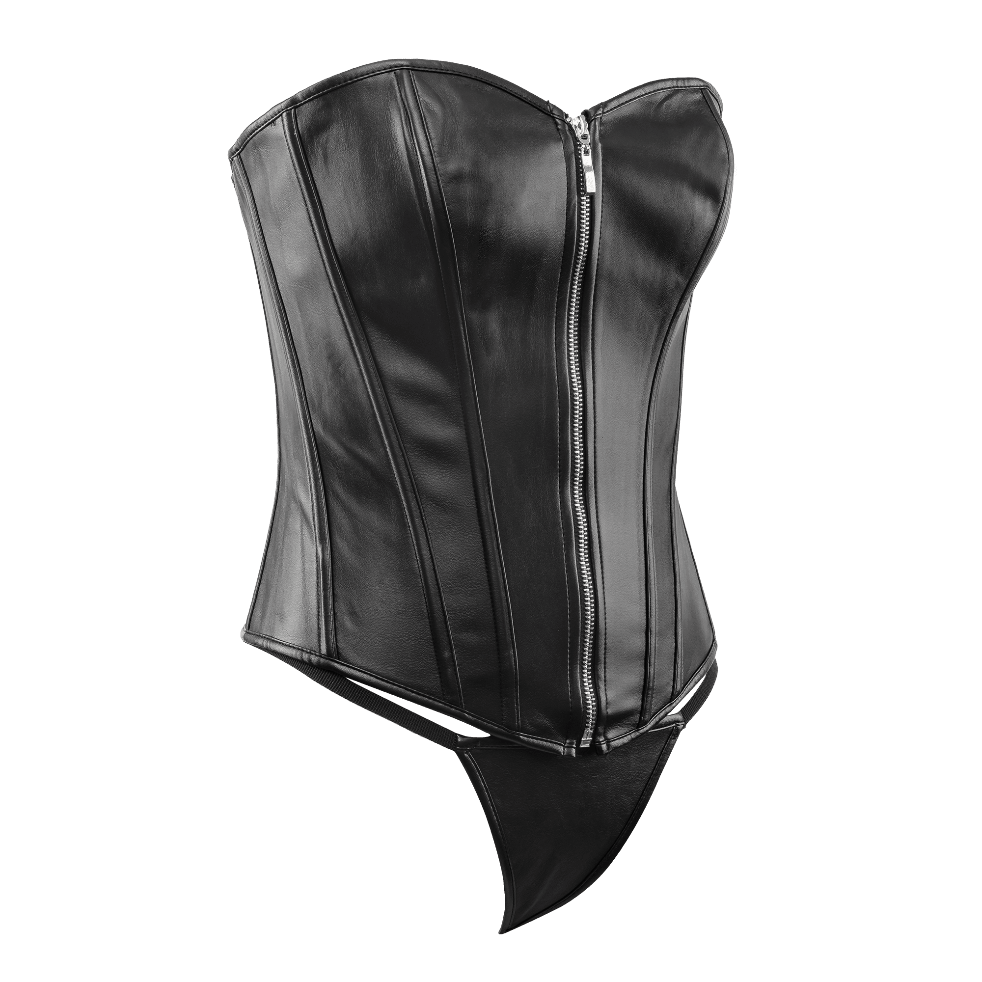 Amorable by Rimba - Korset met rits - Zwart, zilver 6