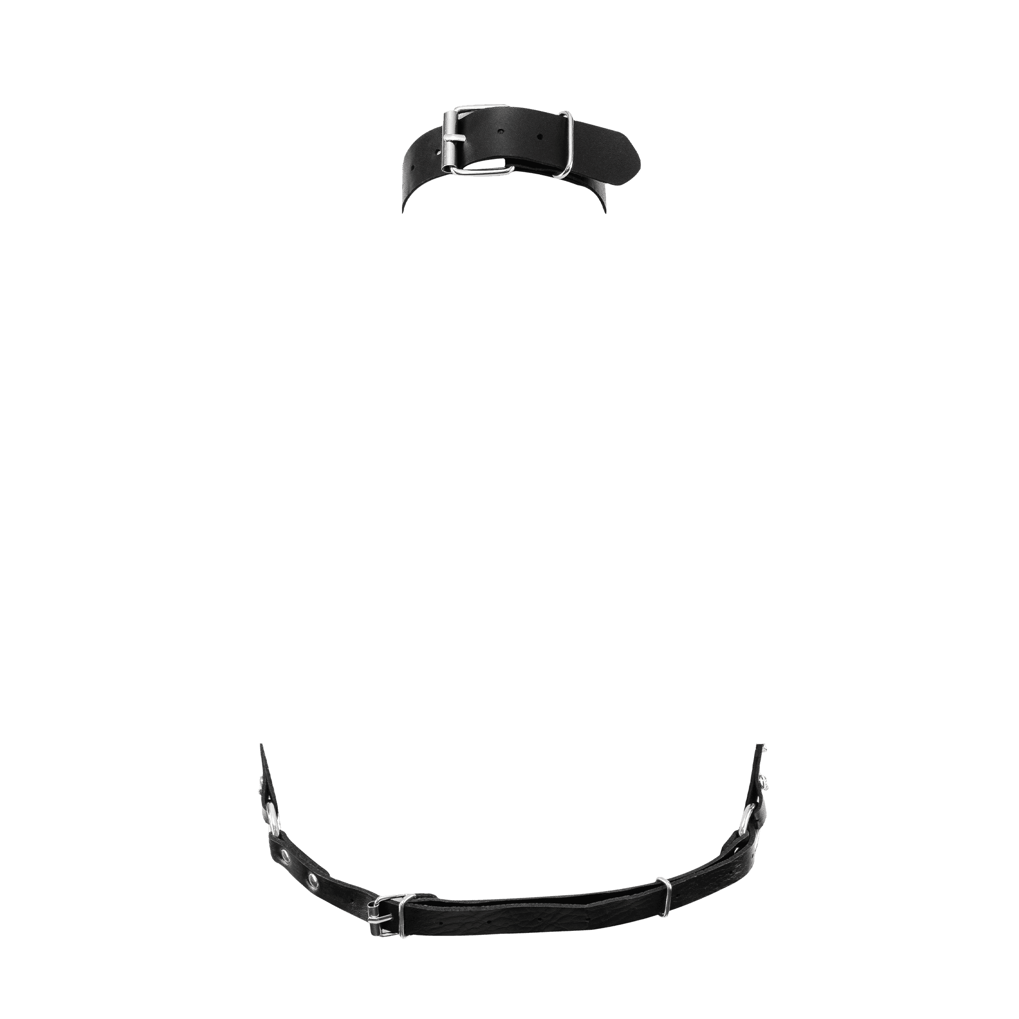 Amorable by Rimba - BH-top met kraag en kettingen - One Size - Zwart, Zilver 8