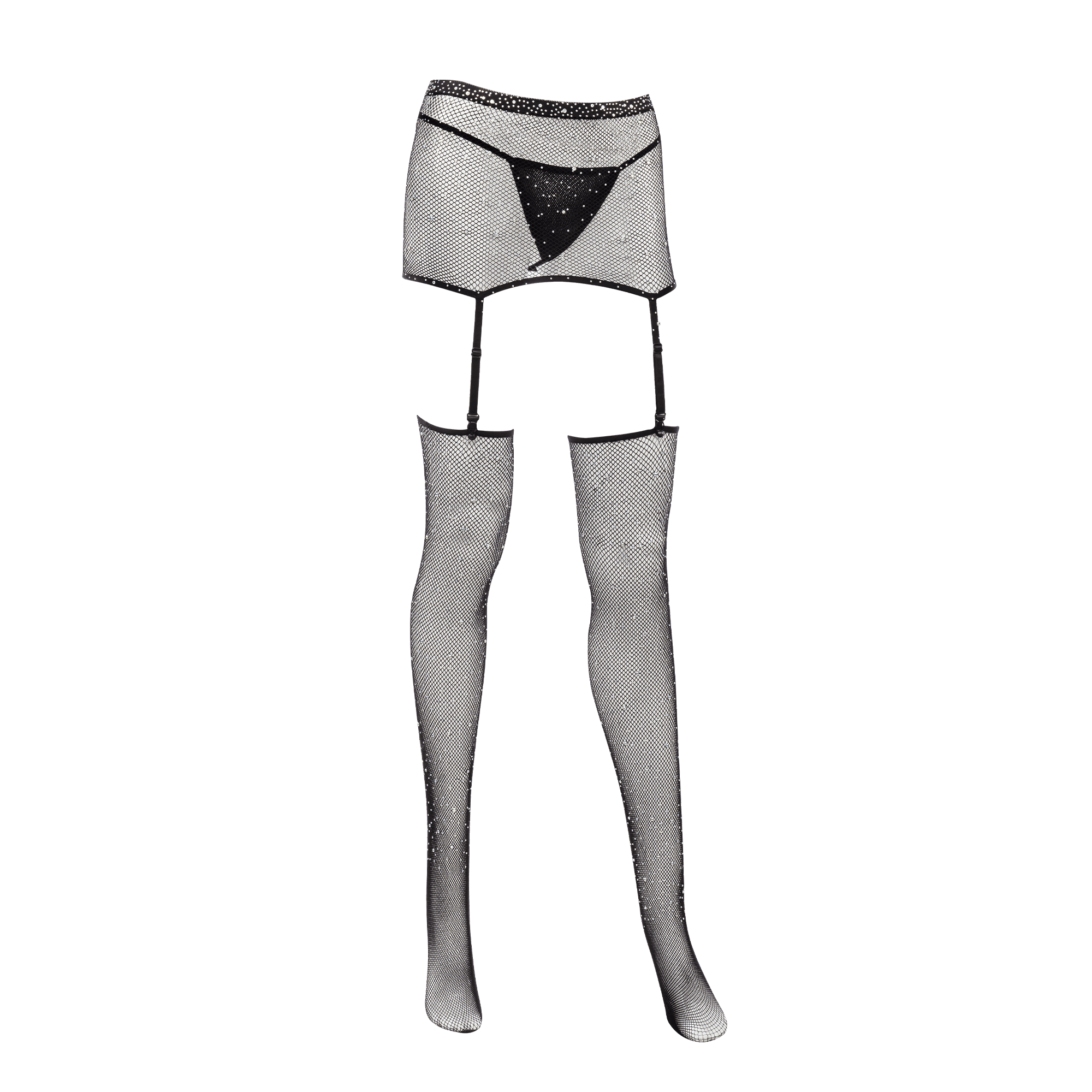 Amorable by Rimba - Sexy Visnetset met Strass - Zwart 8