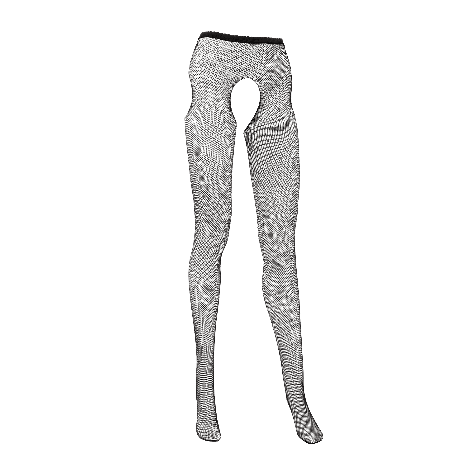 Amorable by Rimba - Open Kruis Panty met Strass - One Size - Zwart 5