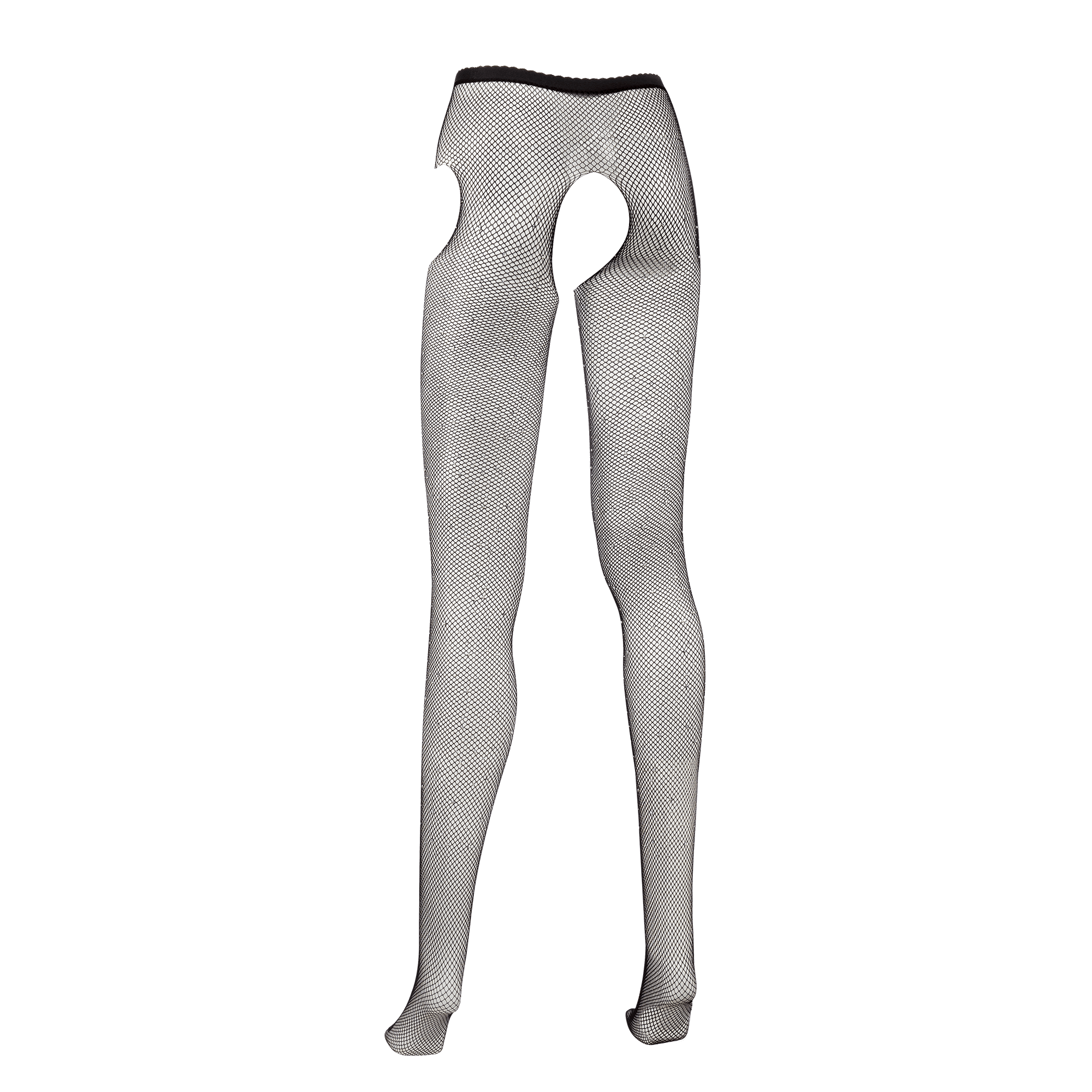 Amorable by Rimba - Open Kruis Panty met Strass - One Size - Zwart 6