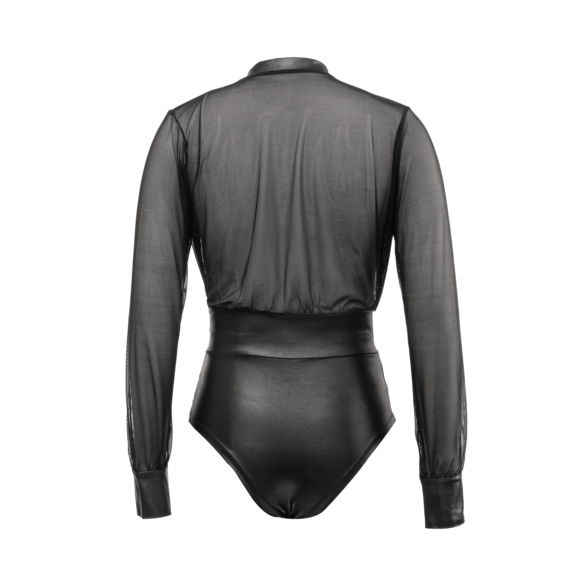Amorable by Rimba - Sexy Wetlook Body met Rits - Zwart, Zilver 6