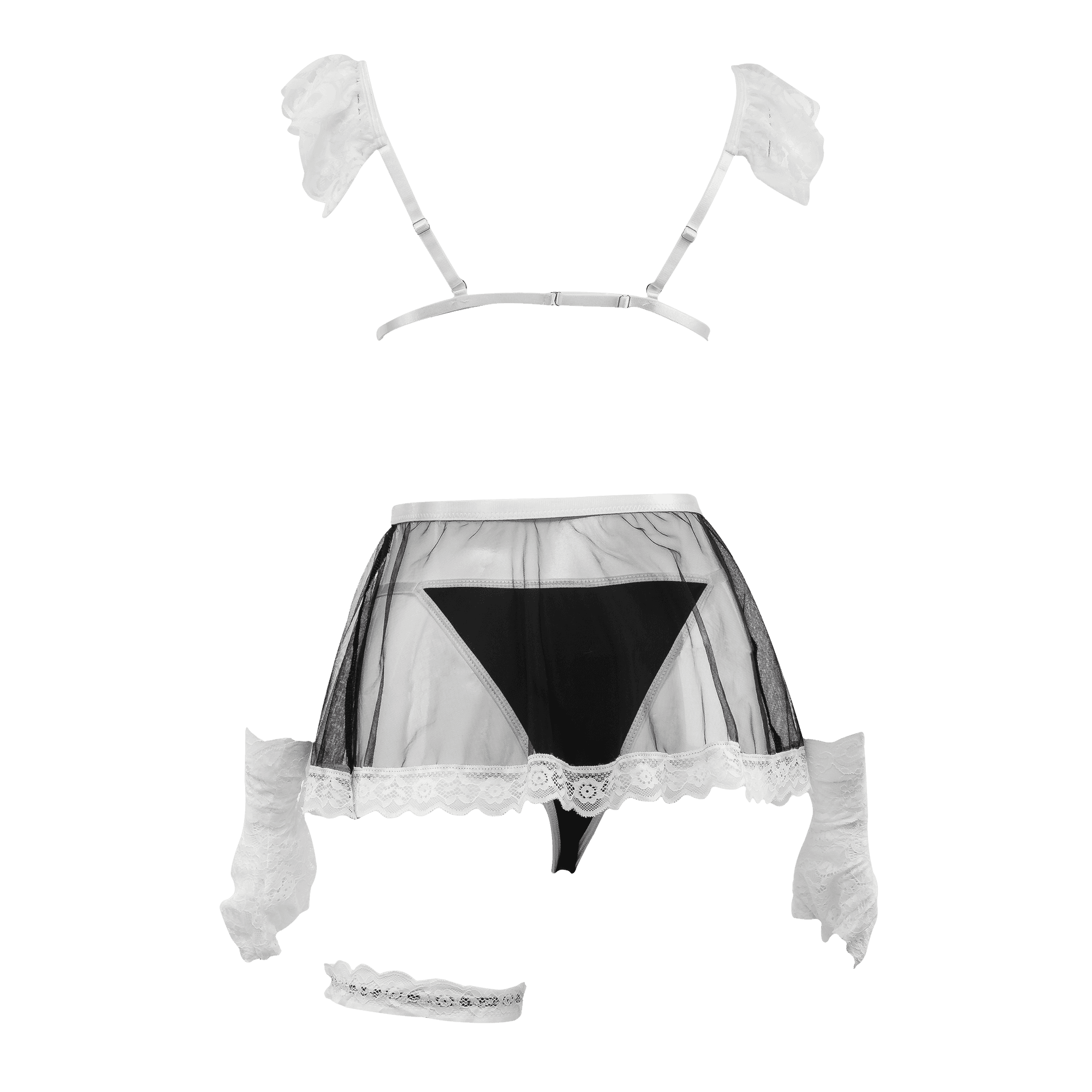 Amorable by Rimba - Dienstmeisjes uniform - Zwart, Wit 7