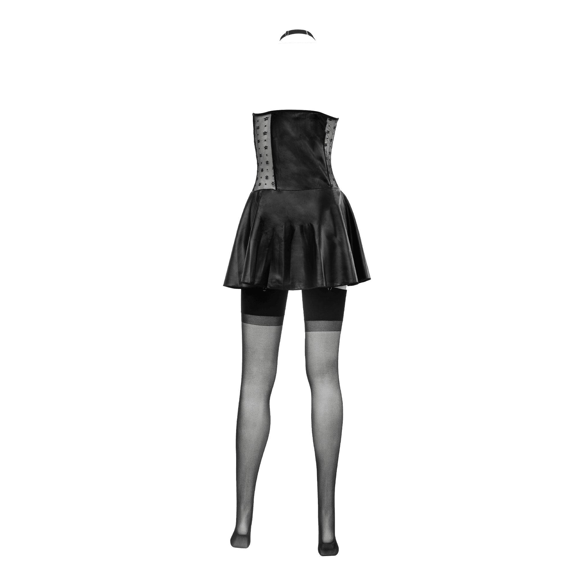 Amorable by Rimba - Wetlook Jurk met Kant en Rits - Zwart 6