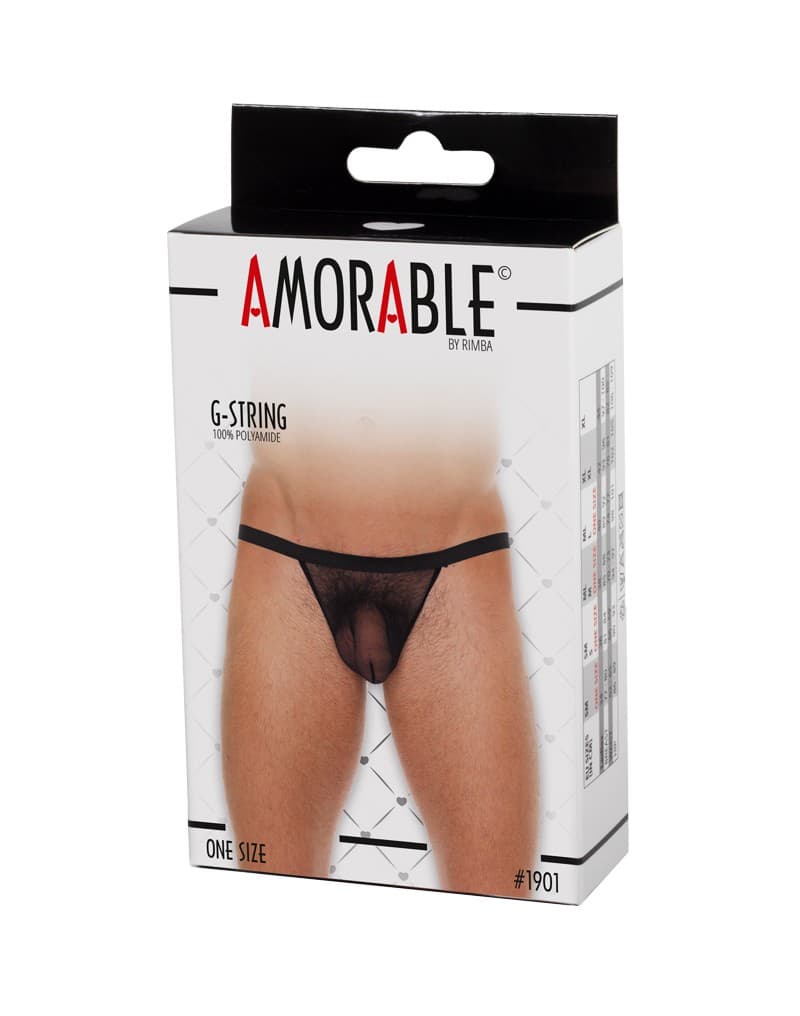 Amorable by Rimba - Doorzichtige string - One Size - Zwart (art. 1901) 2