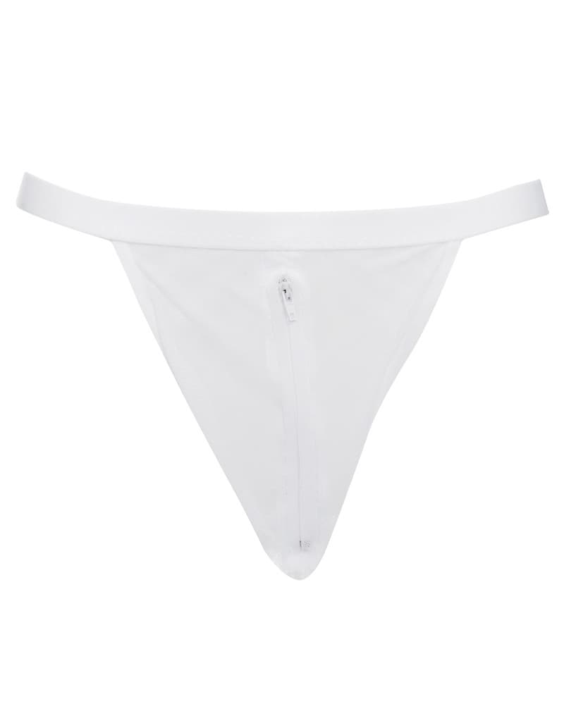 Amorable by Rimba - Doorzichtige string met ritssluiting - One Size - Wit 3