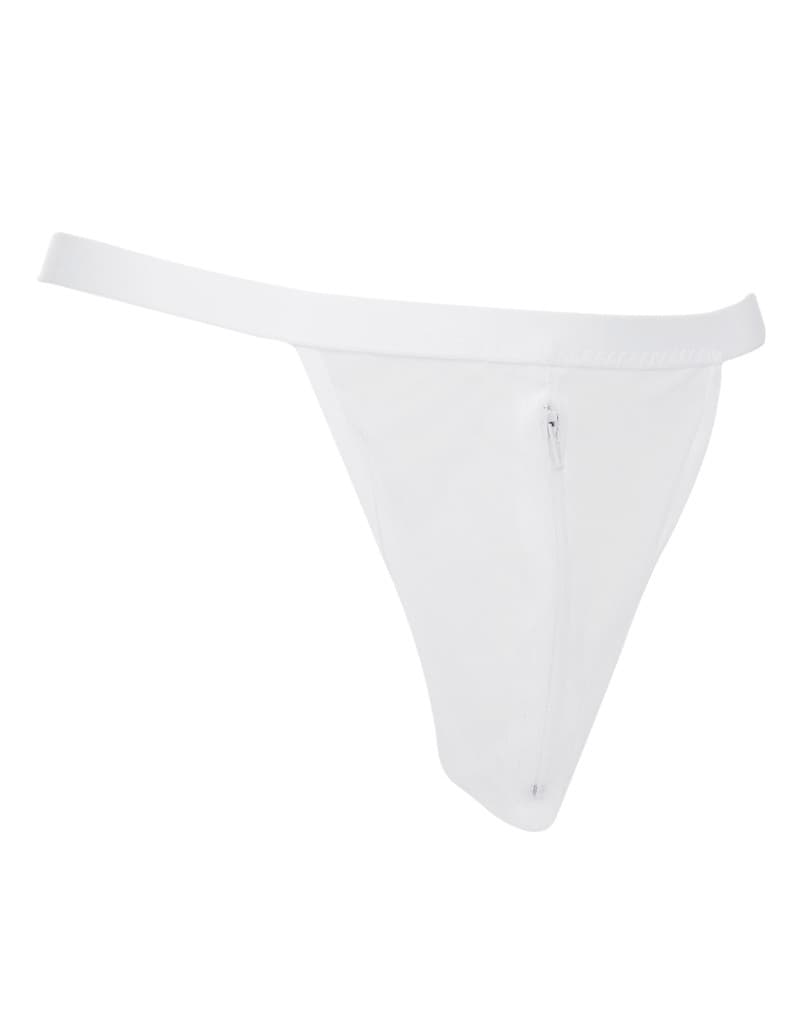Amorable by Rimba - Doorzichtige string met ritssluiting - One Size - Wit 4