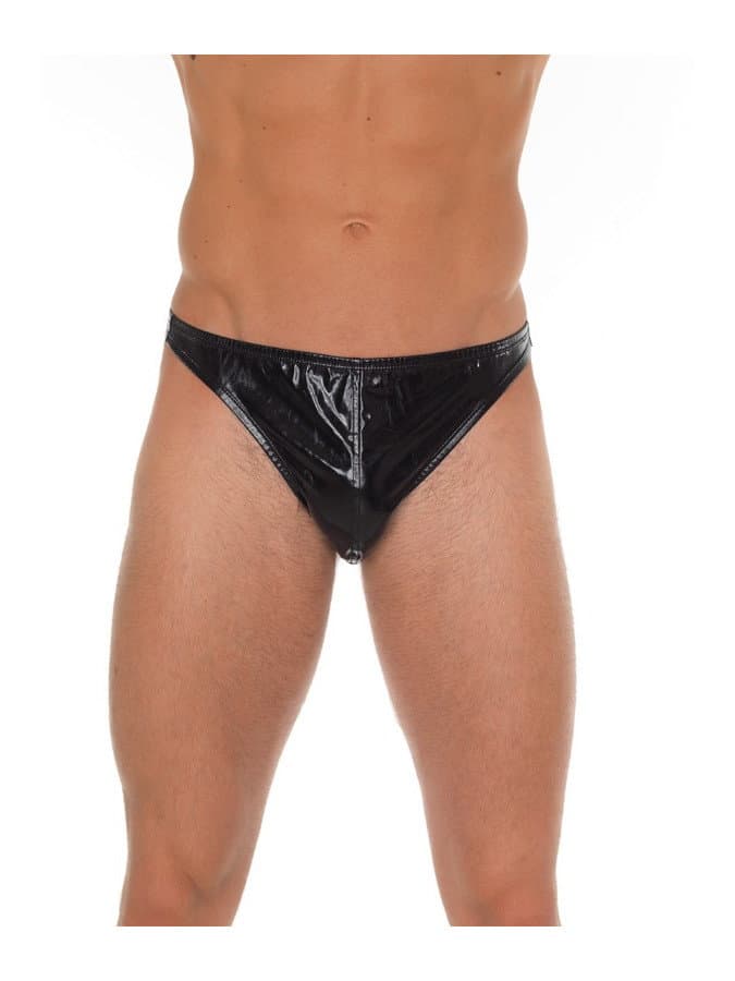Amorable by Rimba - String met lak look - One Size - Zwart 1
