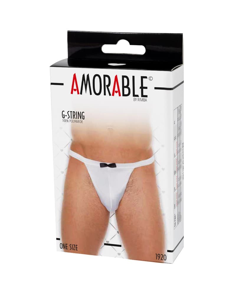 Amorable by Rimba - Rokkostuum string - One Size - Wit / Zwart 2