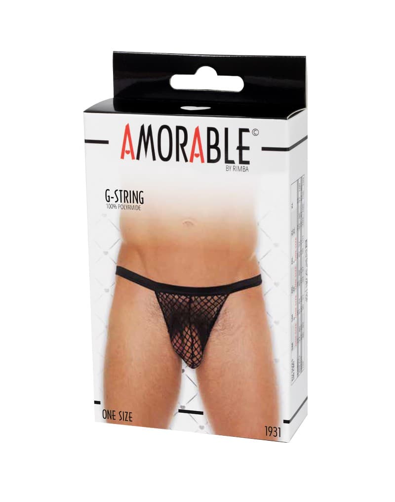 Amorable by Rimba - Visnet string - One Size - Zwart 2