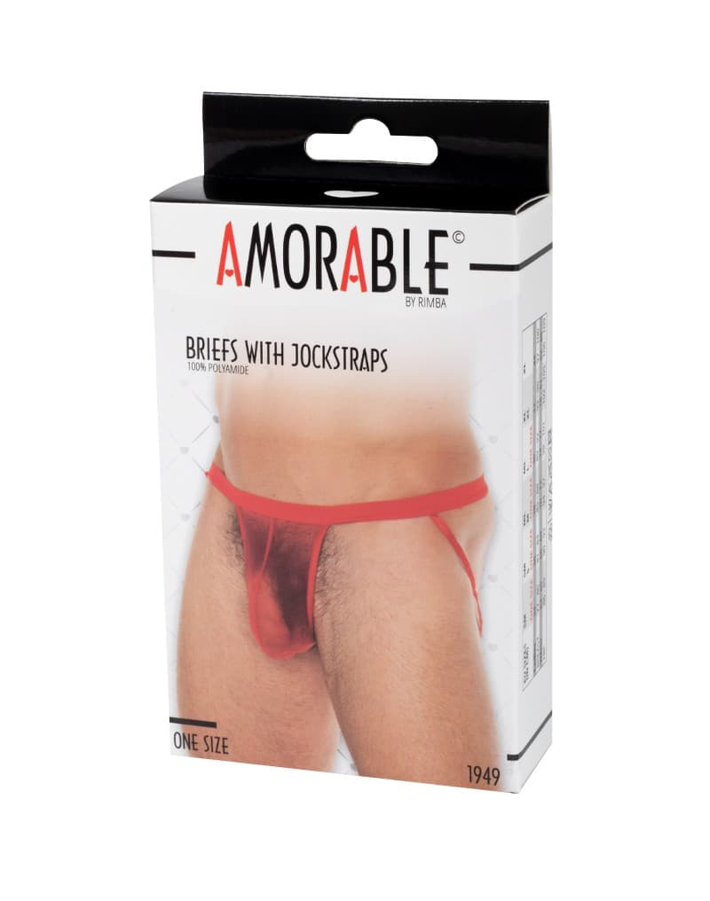 Amorable by Rimba - Doorzichtige jockstrap - One Size - Rood 2