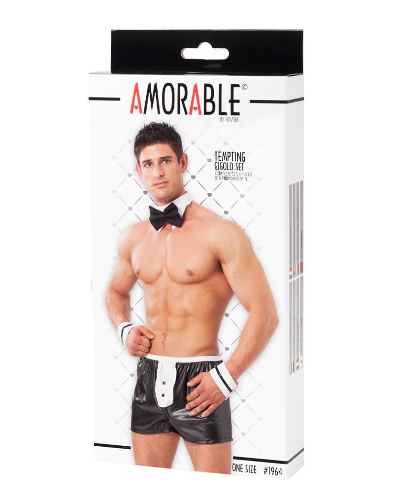 Amorable by Rimba - 4-Delig gigoloset - One Size - Zwart 2