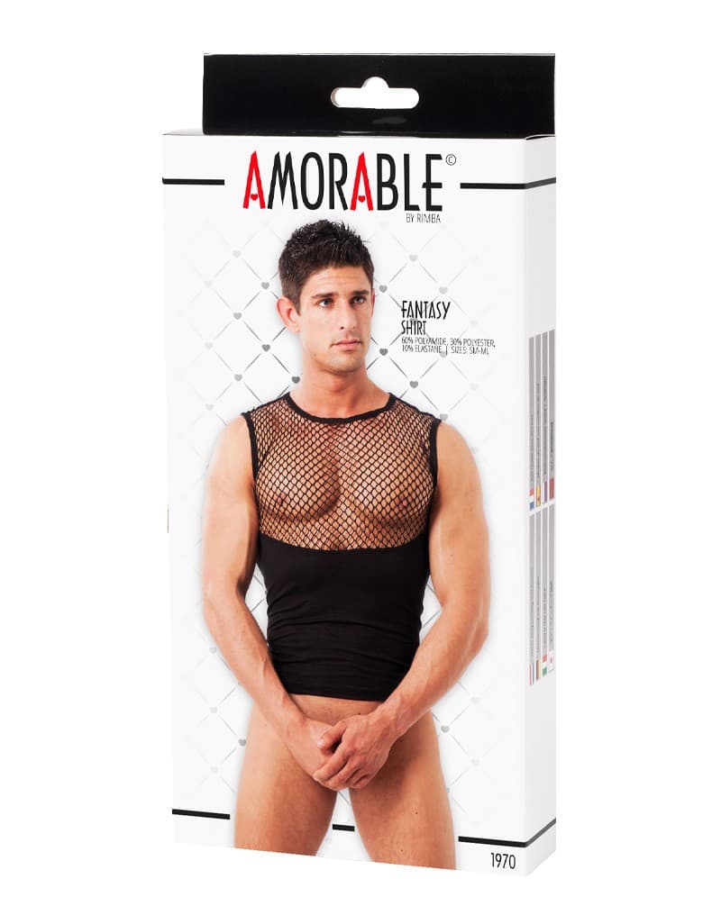 Amorable by Rimba - Tanktop met visnet  - Zwart 2